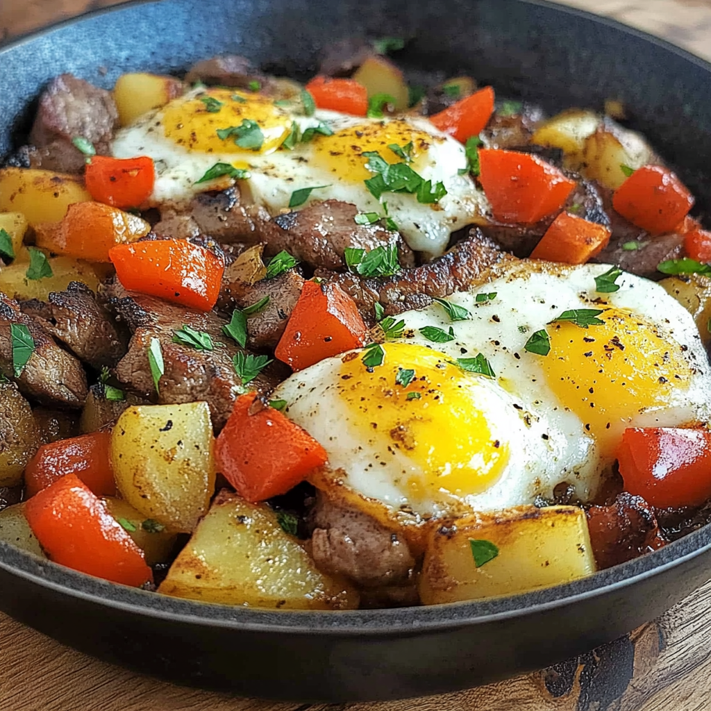 Recipe preparation for Steak and Potato Breakfast Hash