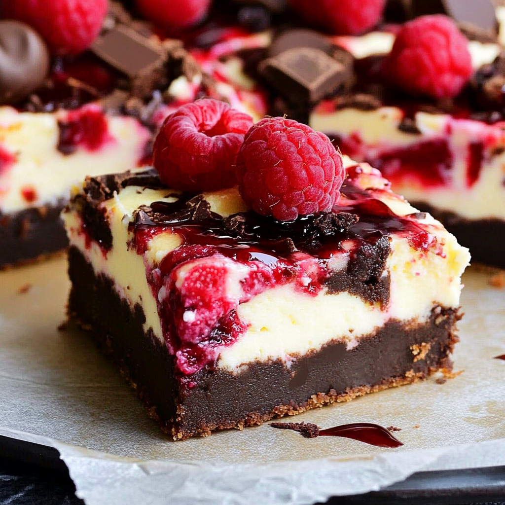 Recipe preparation for Raspberry Cheesecake Brownies