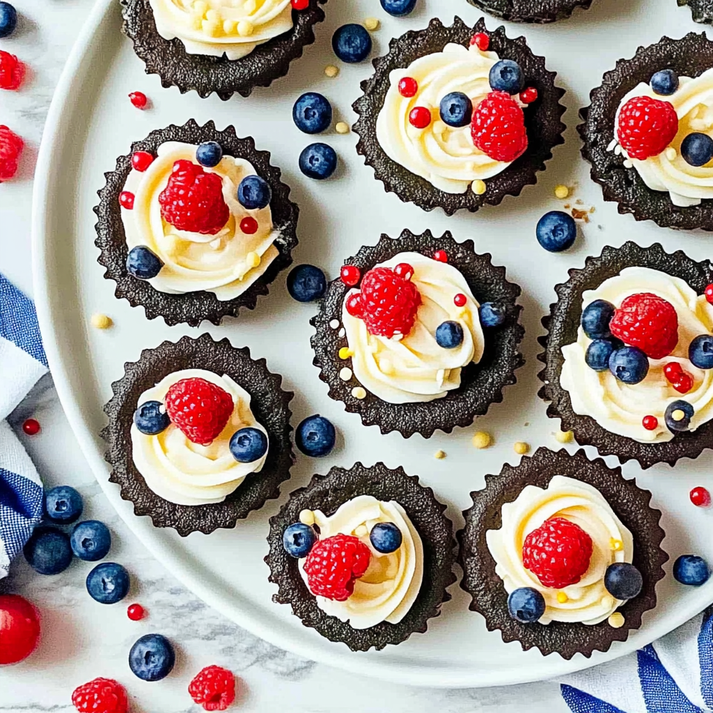 Recipe preparation for Red, White, and Blue Mini Oreo Pies