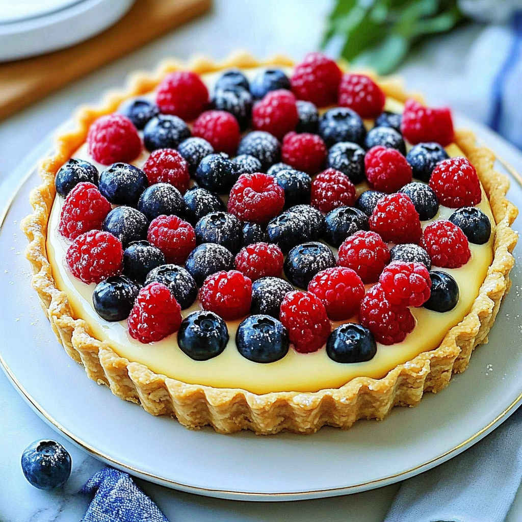 Recipe preparation for 4th of July Fruit Tart
