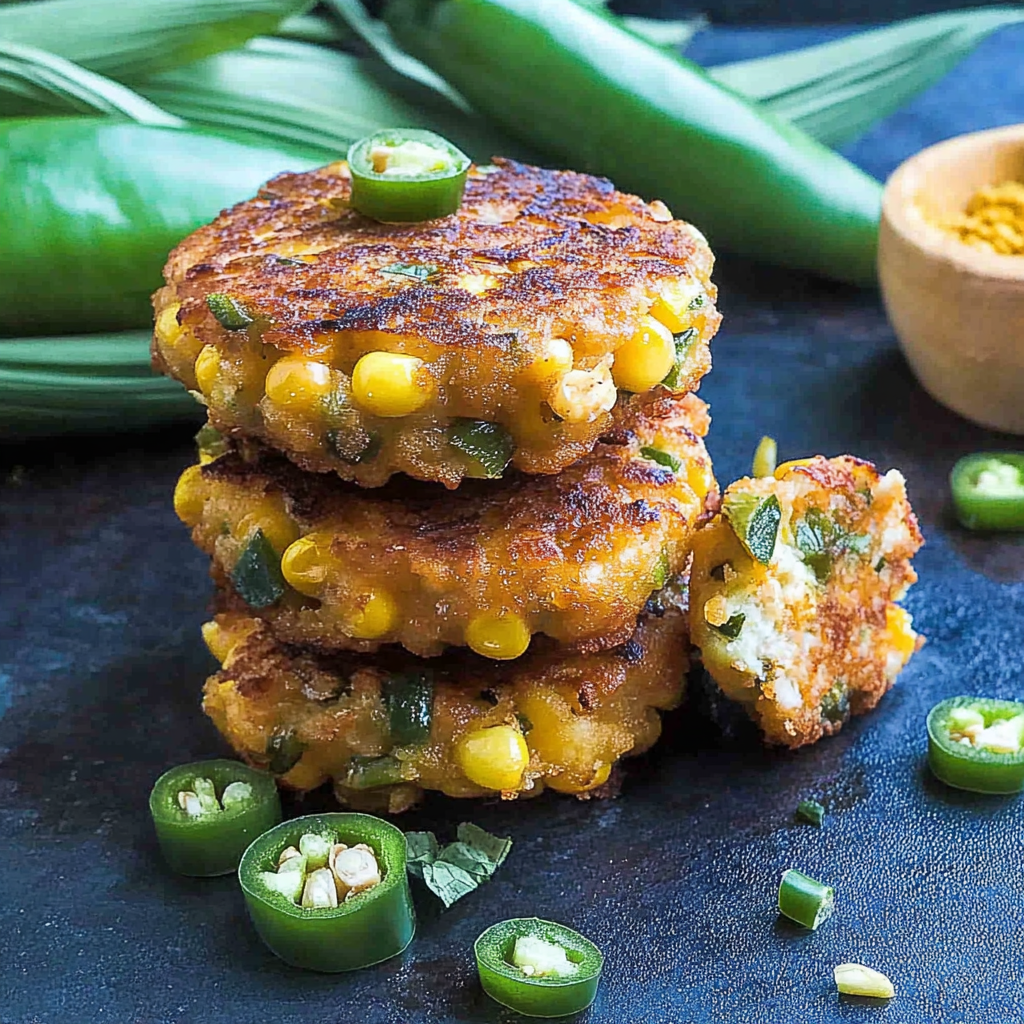 Recipe preparation for Jalapeño Corn Fritters