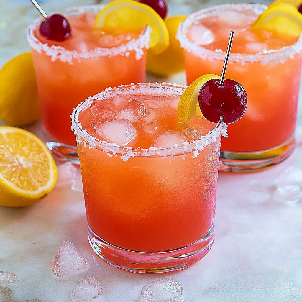 Recipe preparation for Cherry Lemonade Margaritas