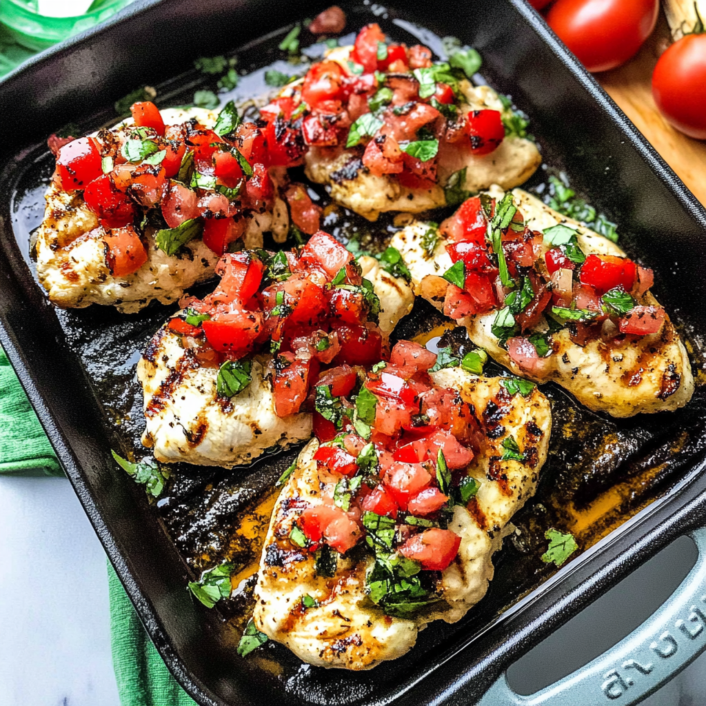Recipe preparation for Easy Grilled Caprese Chicken