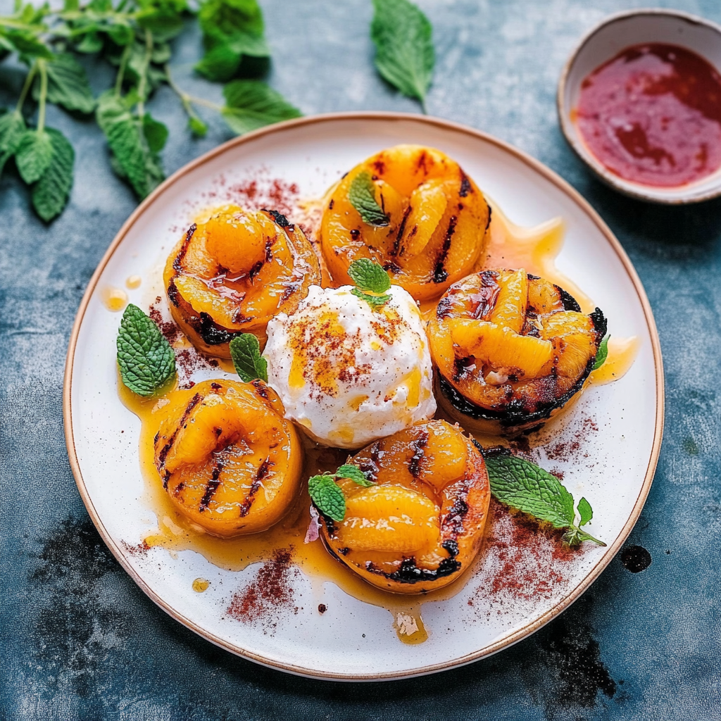 Recipe preparation for Grilled Peaches
