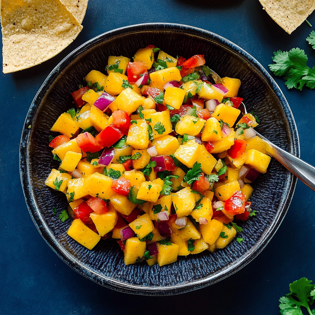 Recipe preparation for Mango Salsa