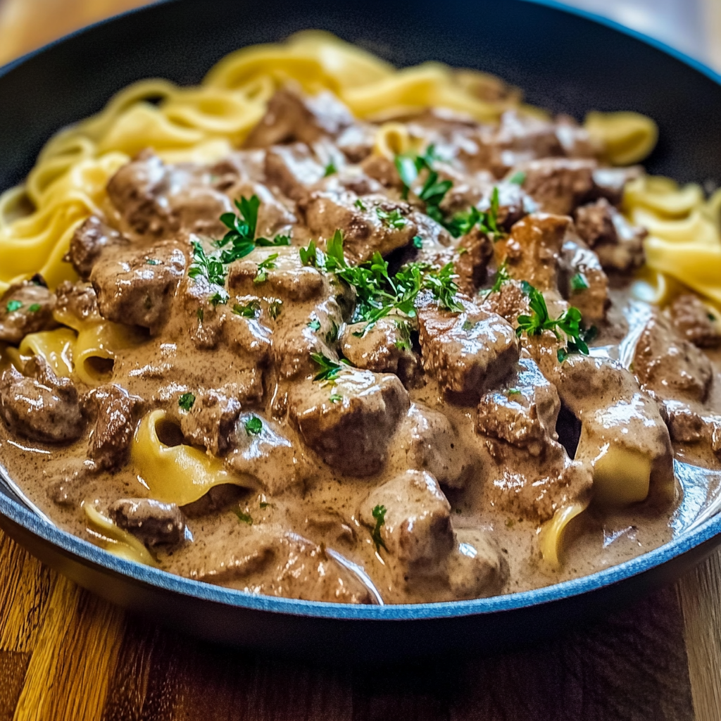 Recipe preparation for Beef Stroganoff Recipe