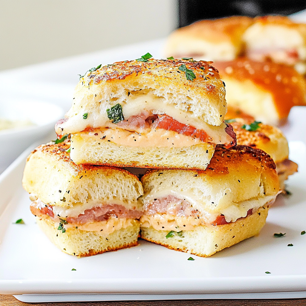 Recipe preparation for Chicken Cordon Bleu Sliders
