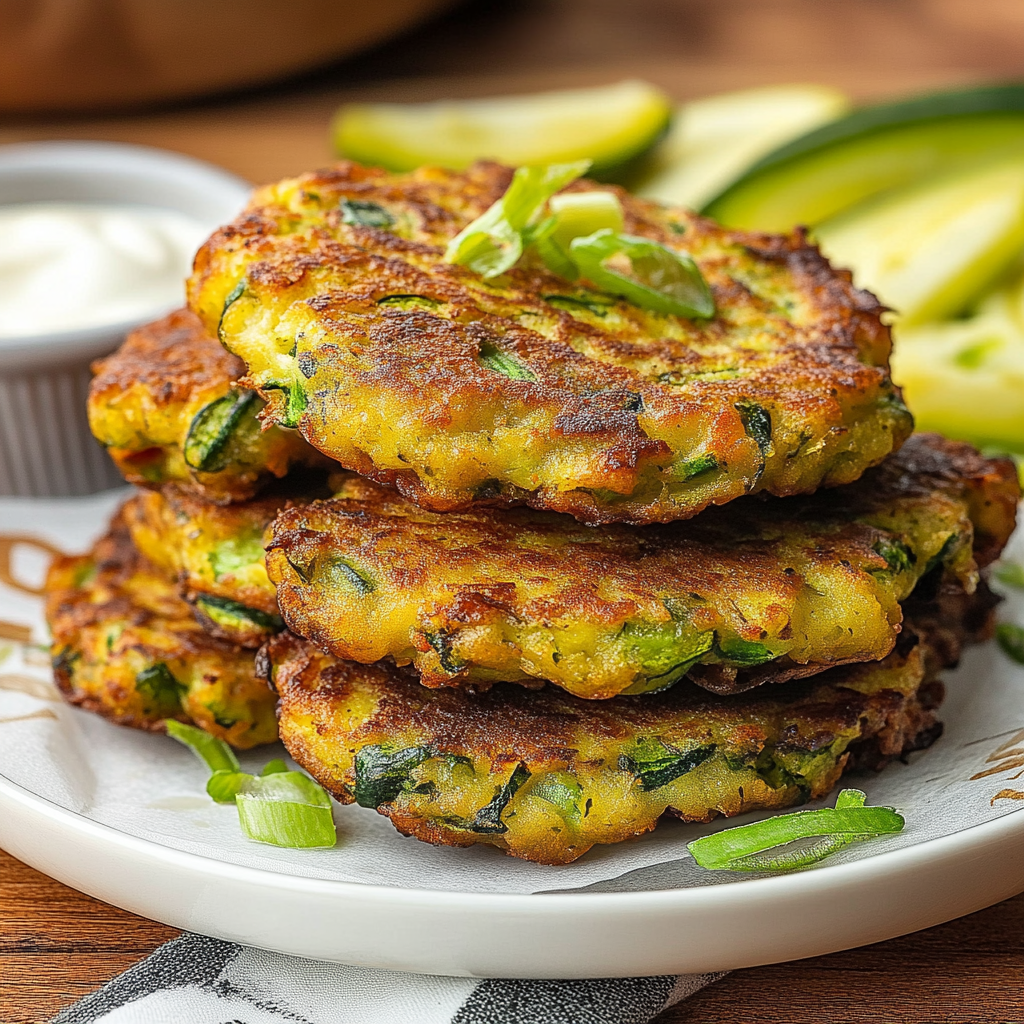 Recipe preparation for Air Fryer Zucchini Fritters