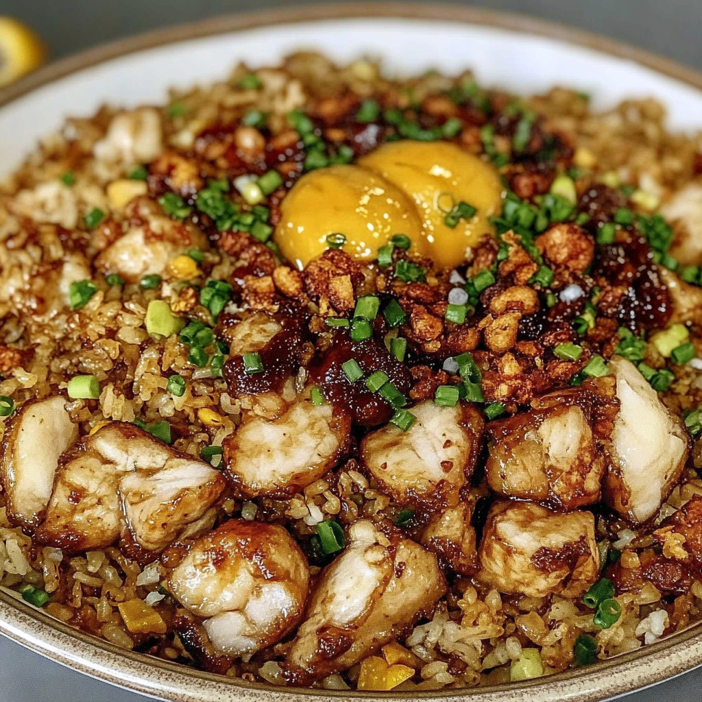 Recipe preparation for BBQ Chicken Fried Rice