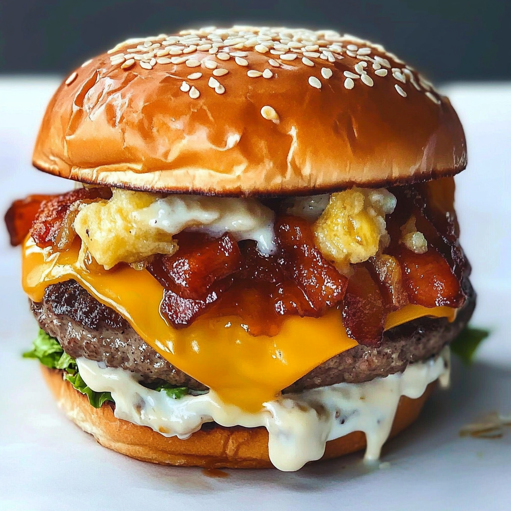 Recipe preparation for Hangover Burger