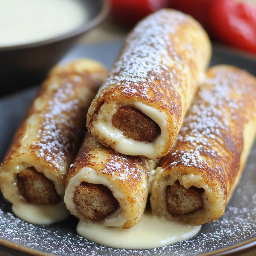Recipe preparation for French Toast Roll-Ups