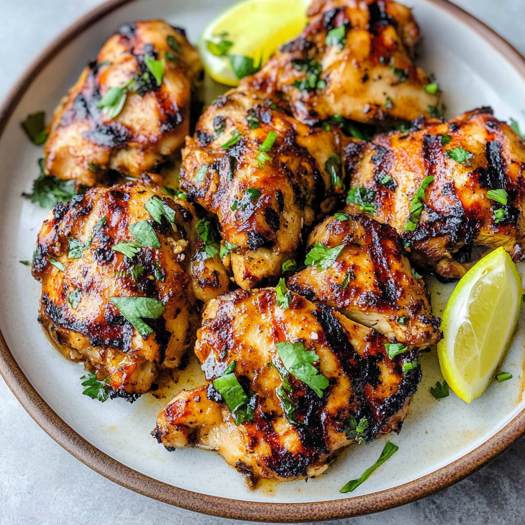 Recipe preparation for Grilled Chicken Thighs