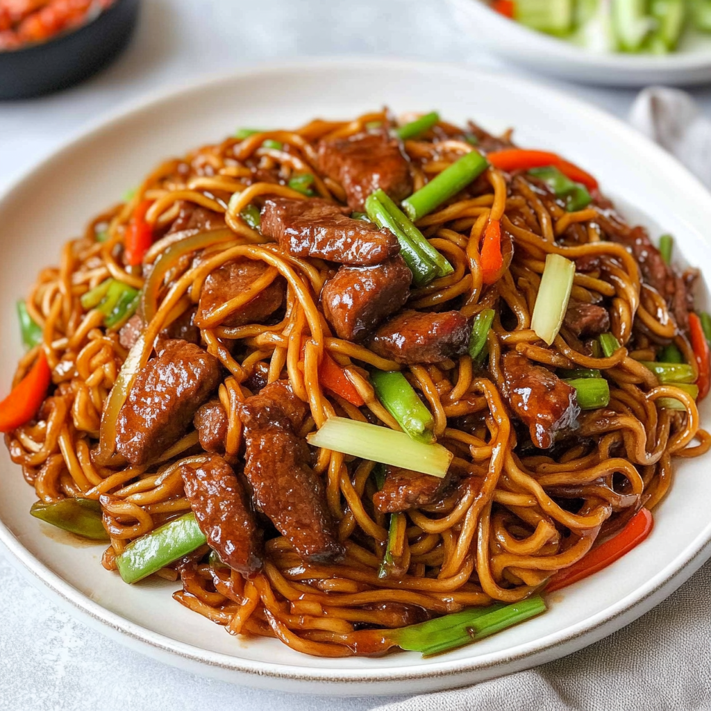 Recipe preparation for Beef Lo Mein