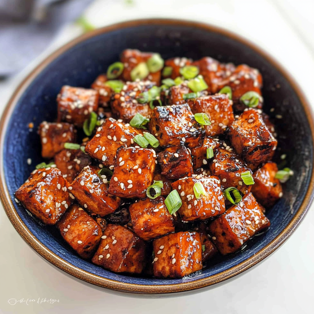 Recipe preparation for Crispy Soy Garlic Tofu