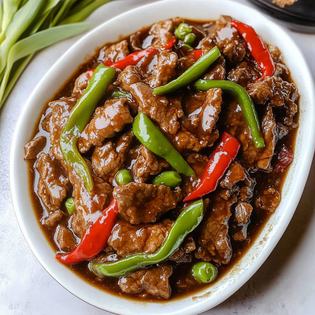 Recipe preparation for Beef with Black Bean Sauce
