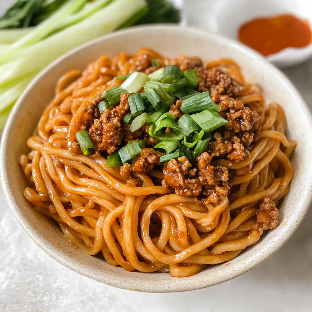 Recipe preparation for Dan Dan Noodles