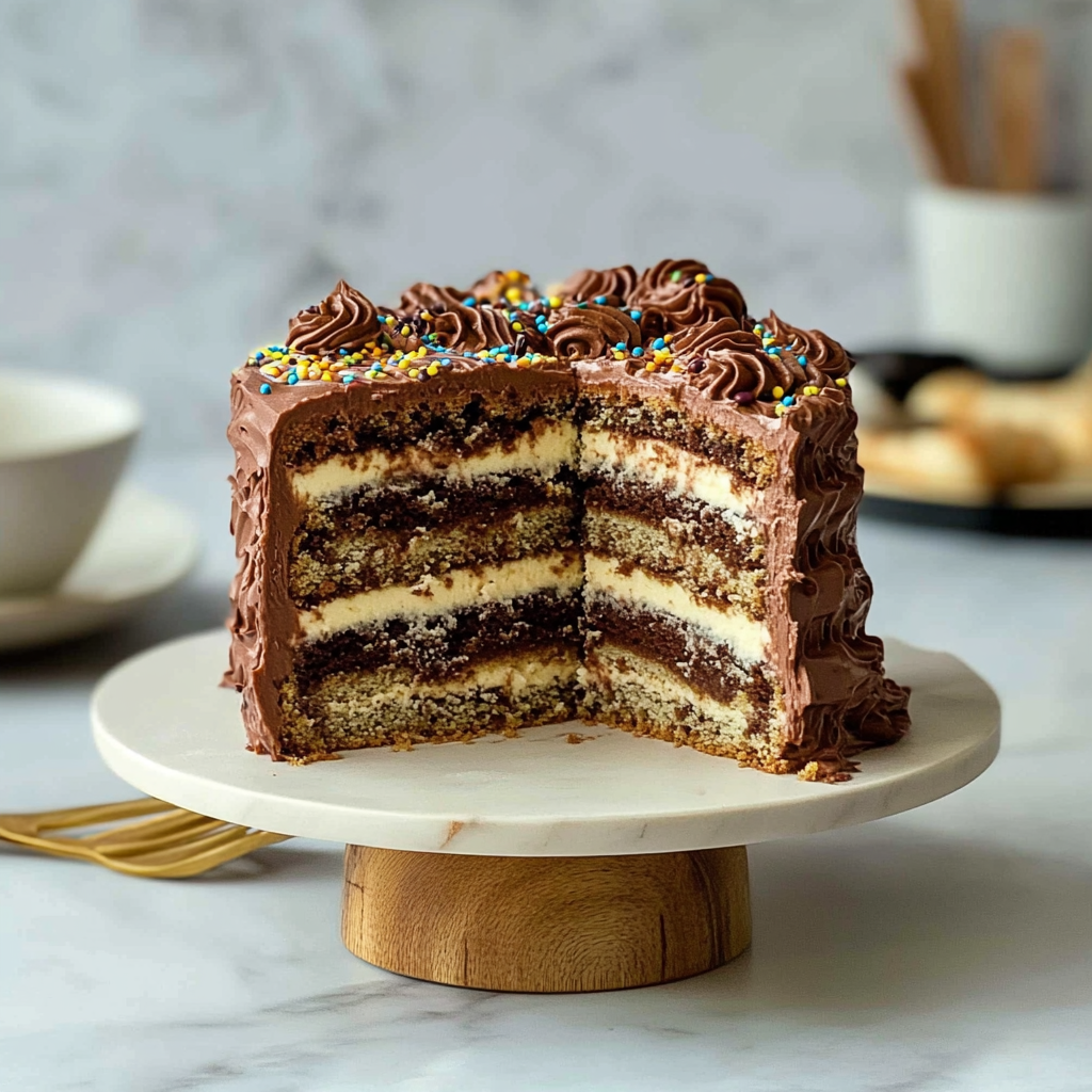 Recipe preparation for Zebra Cake