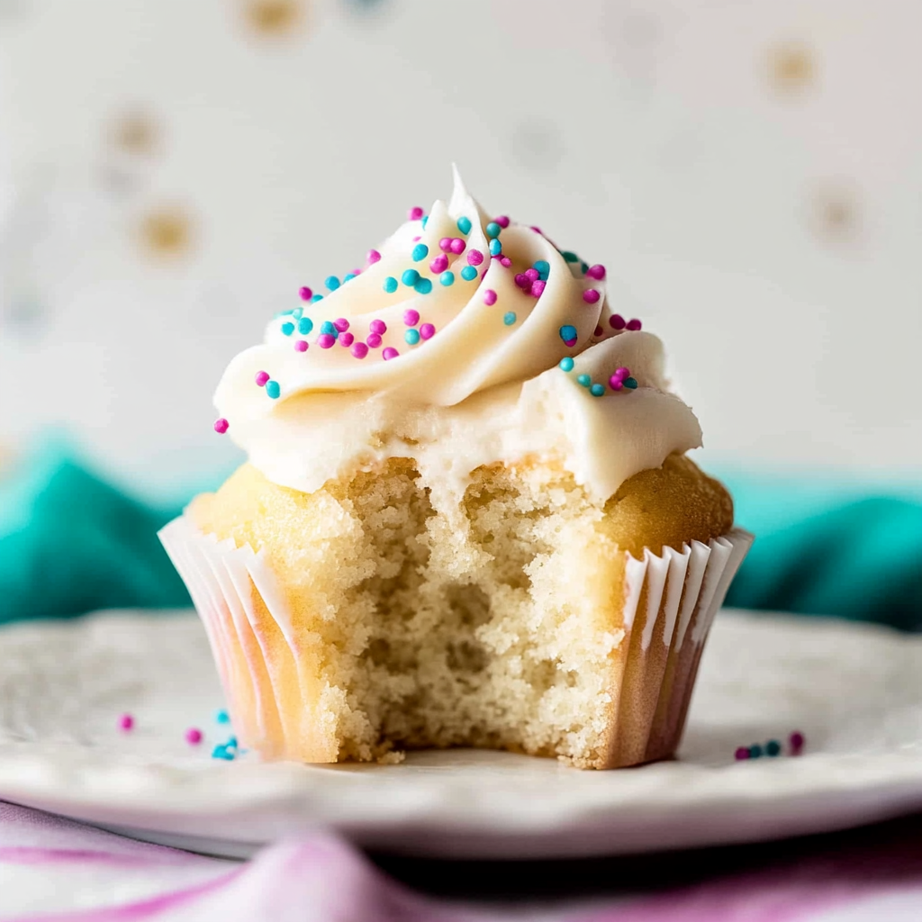Recipe preparation for Summer Vanilla Cupcakes