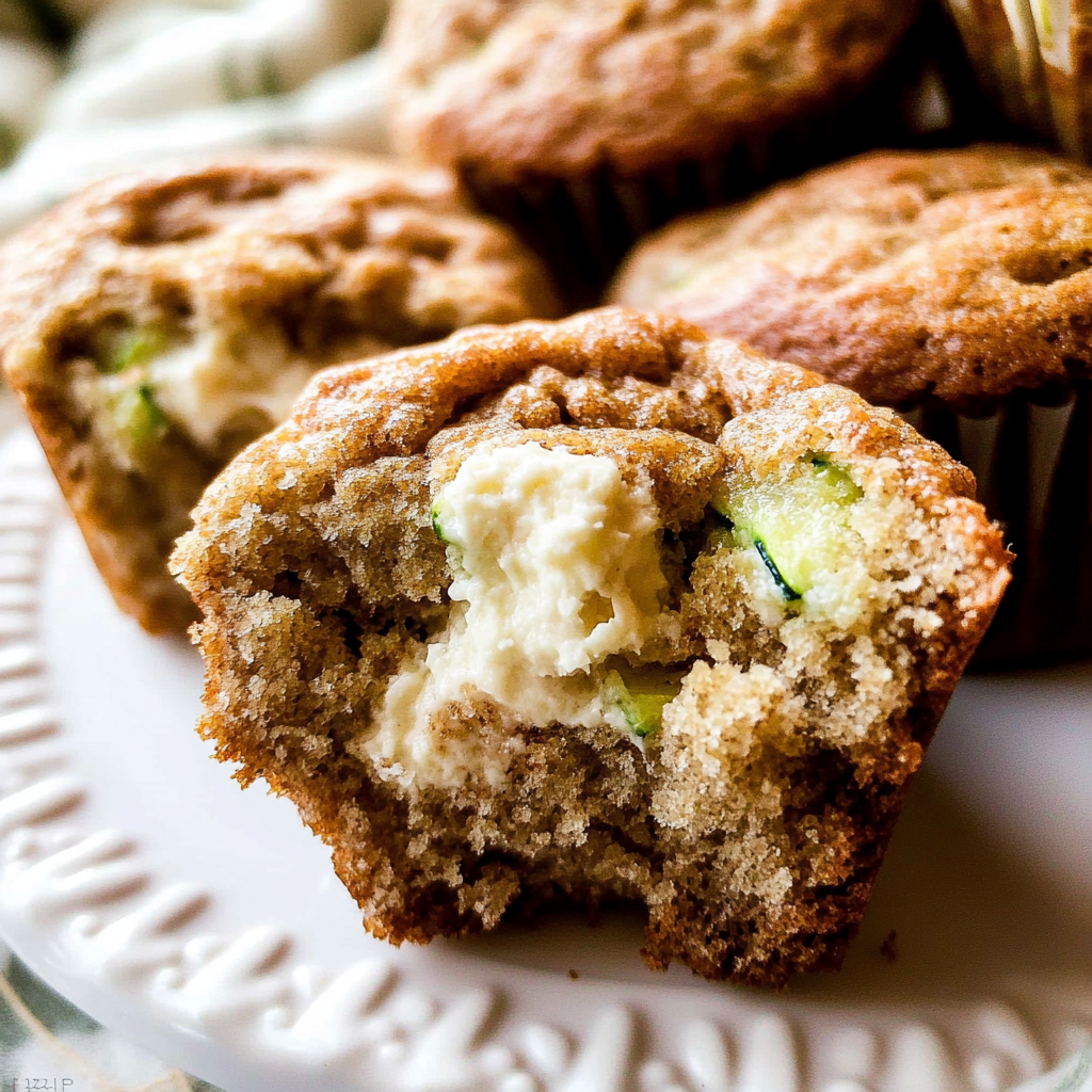 Recipe preparation for Cream Cheese Zucchini Muffins