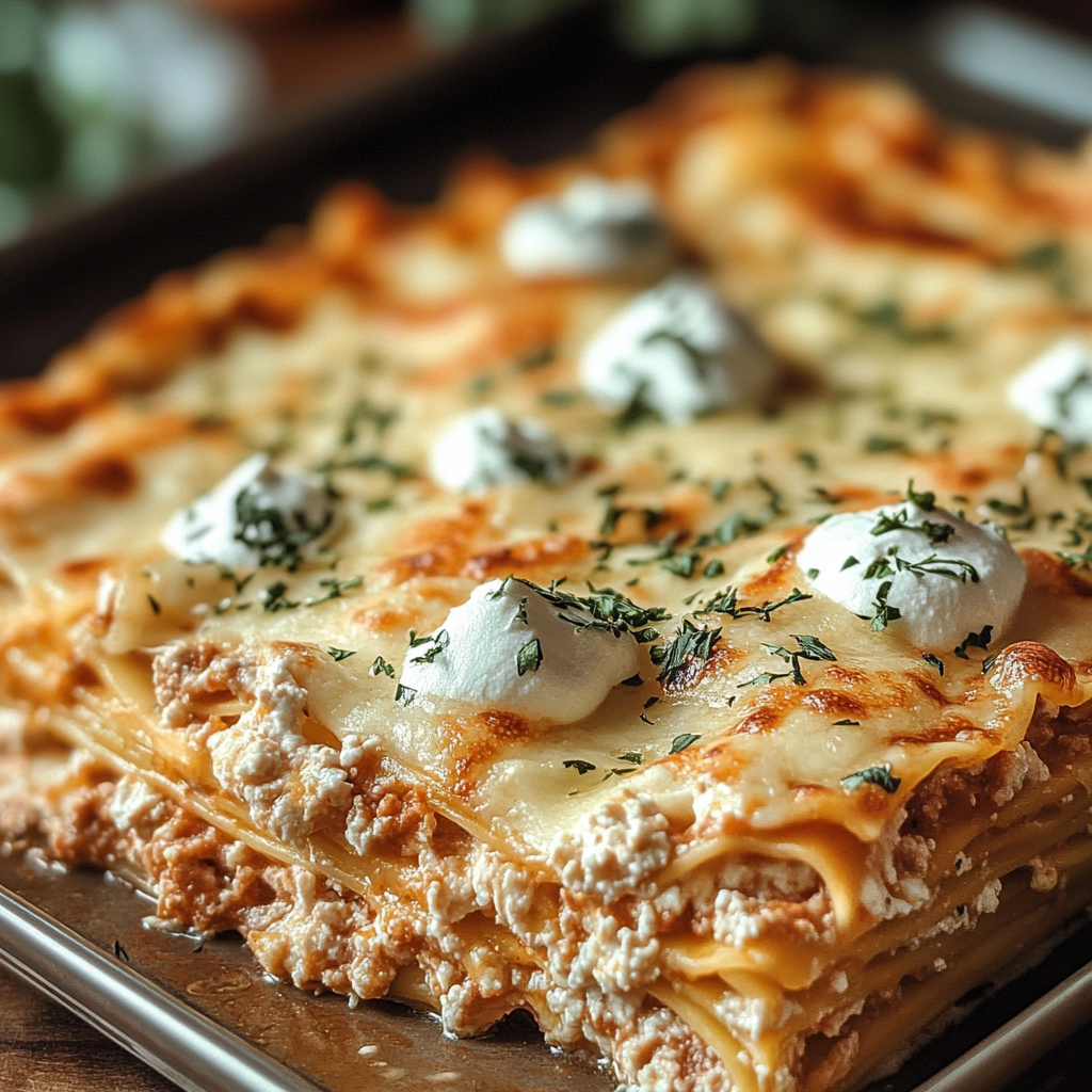 Recipe preparation for Crack Chicken Lasagna Delight