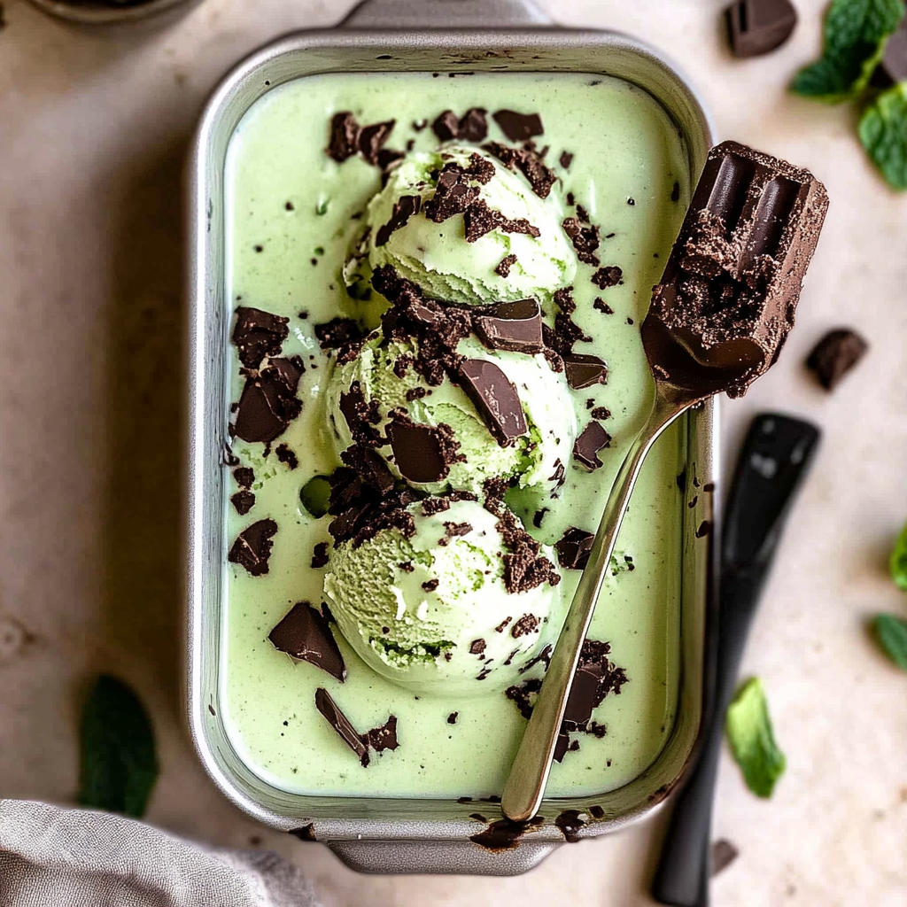 Recipe preparation for Vegan Mint Chocolate Chip Ice Cream