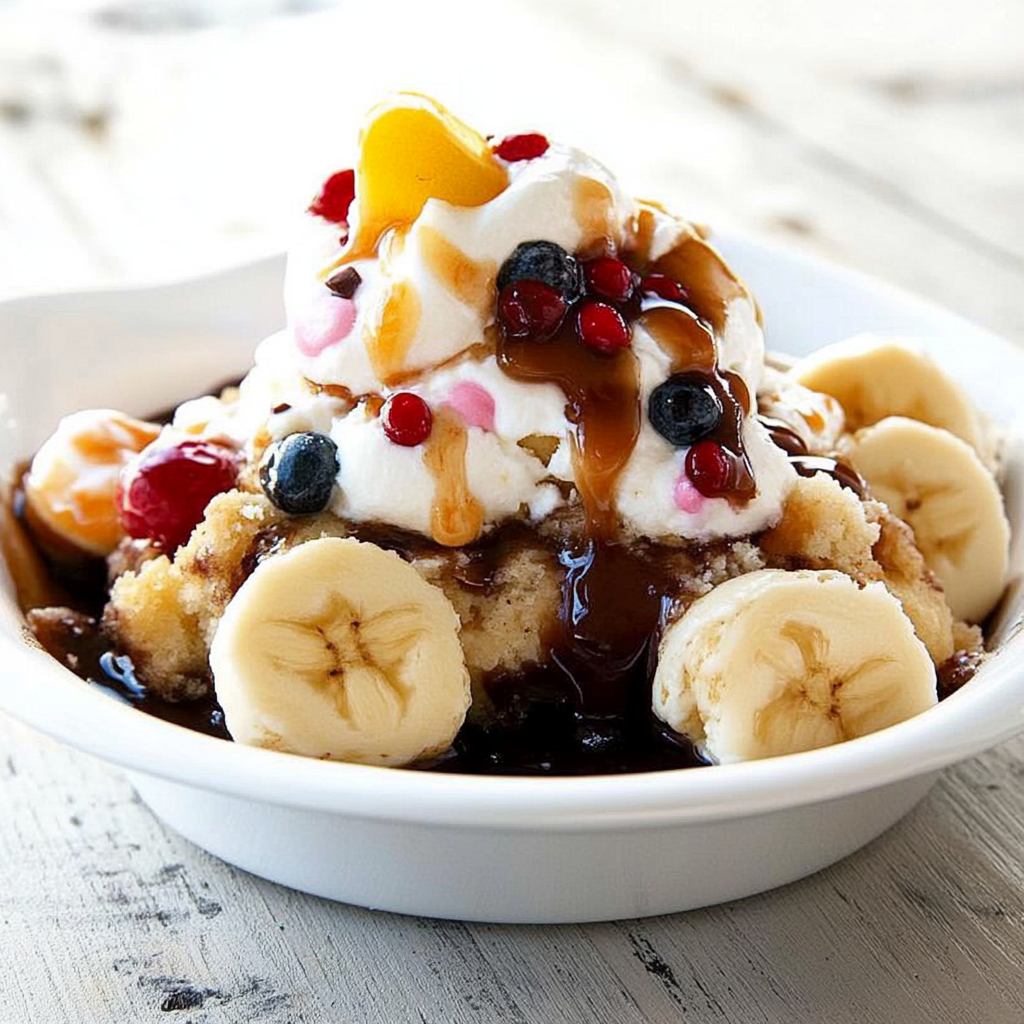 Recipe preparation for Banana Split Dump Cake