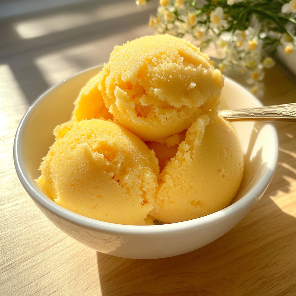 Recipe preparation for Peach Sorbet