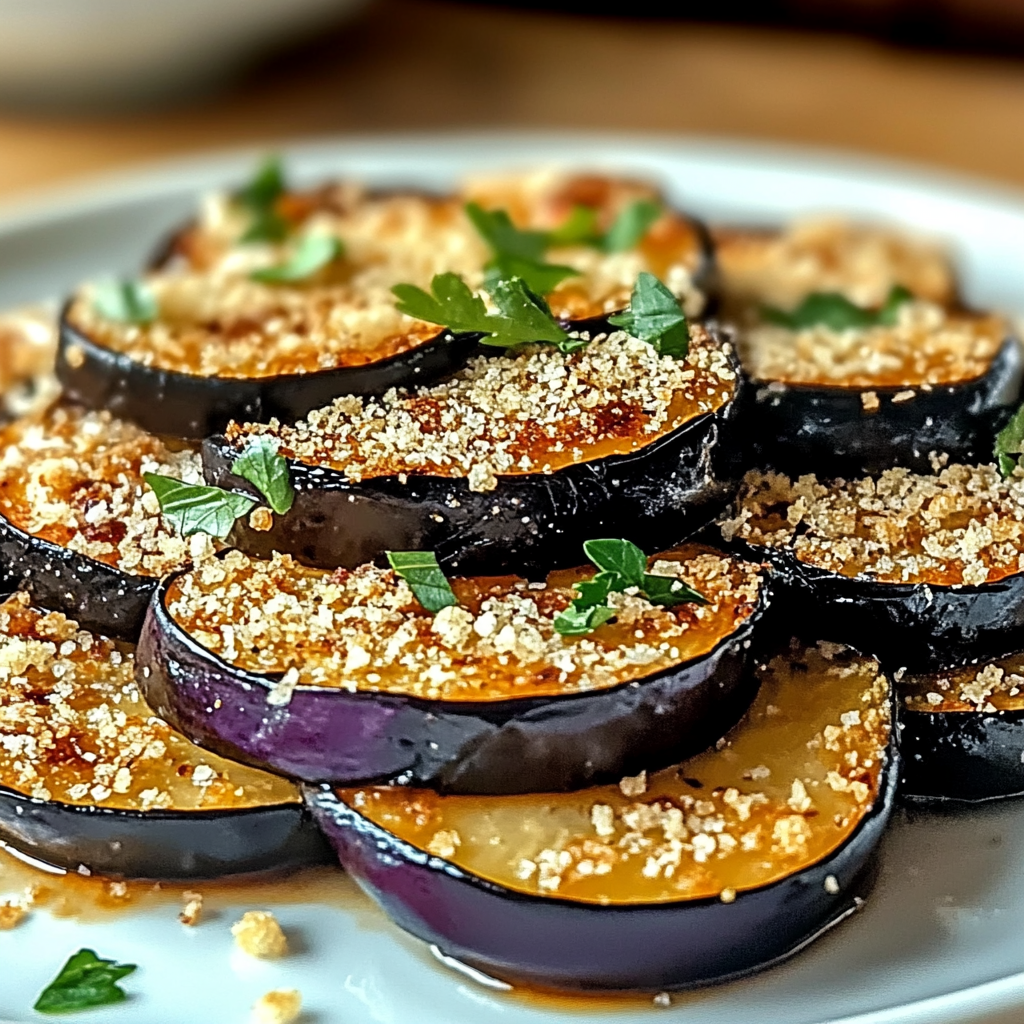 Recipe preparation for Crispy Baked Eggplant