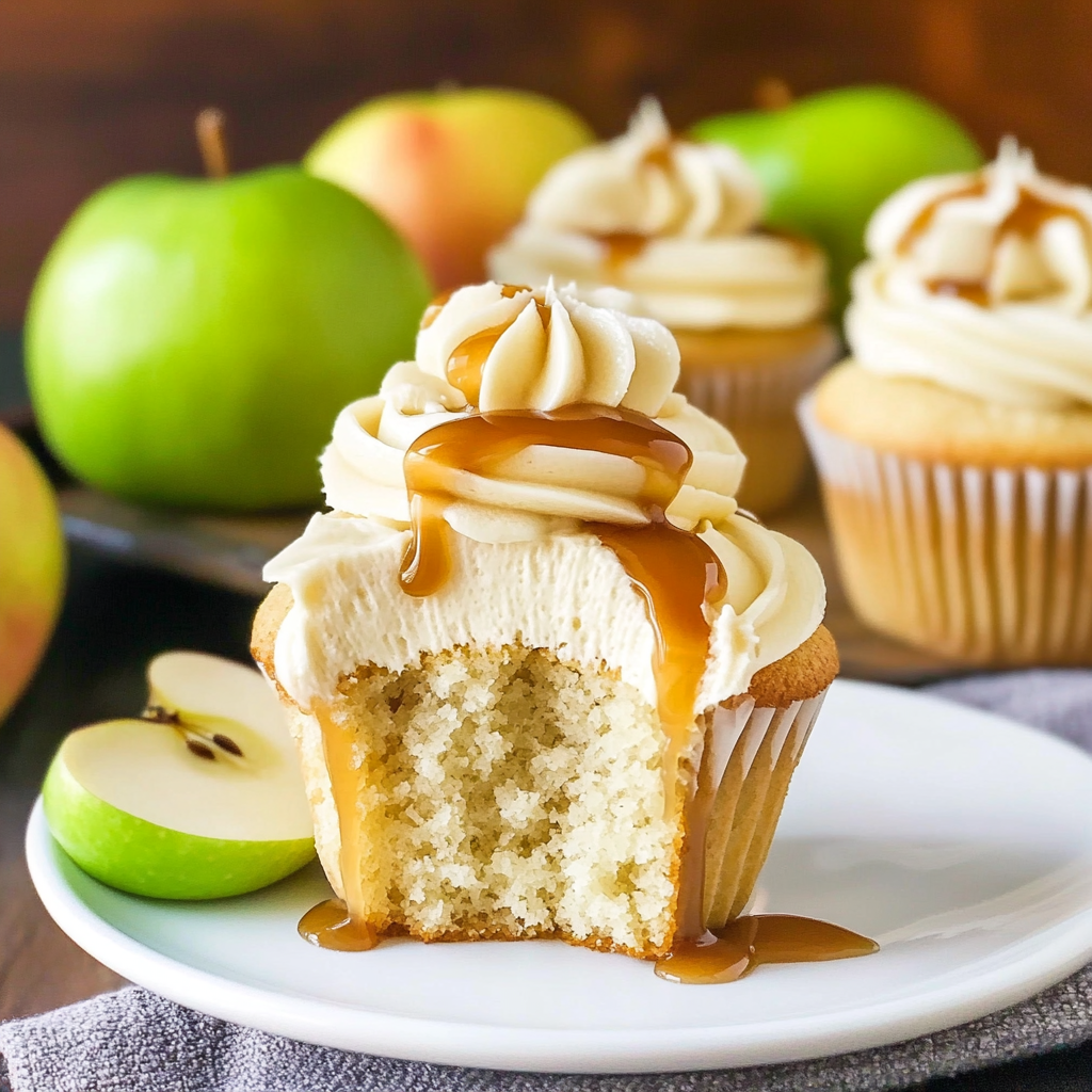 Recipe preparation for Caramel Apple Cupcakes