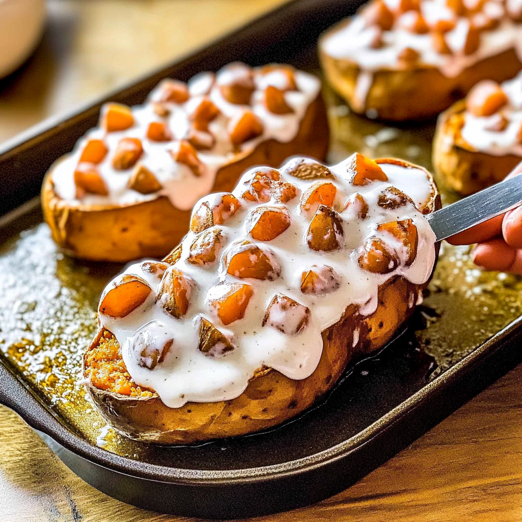 Recipe preparation for Twice Baked Candied Sweet Potatoes