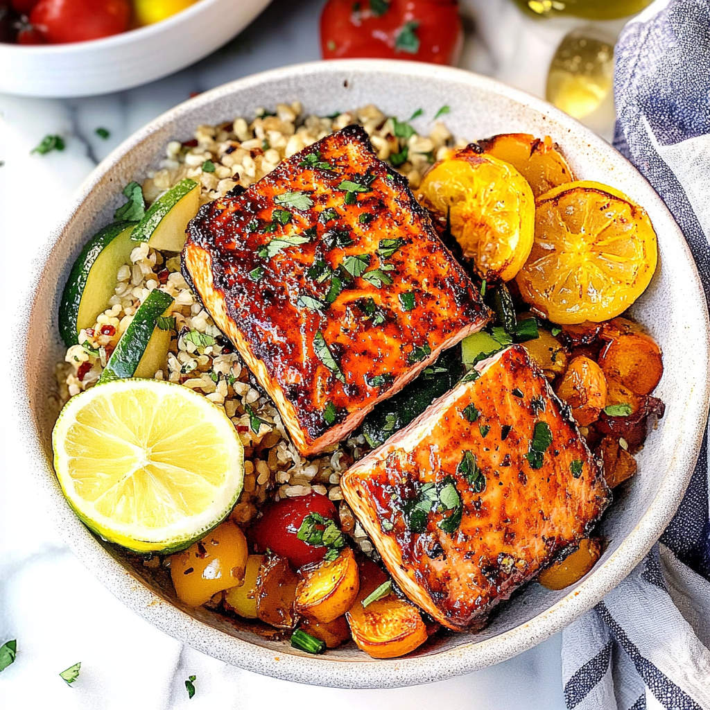 Recipe preparation for Air Fried Salmon