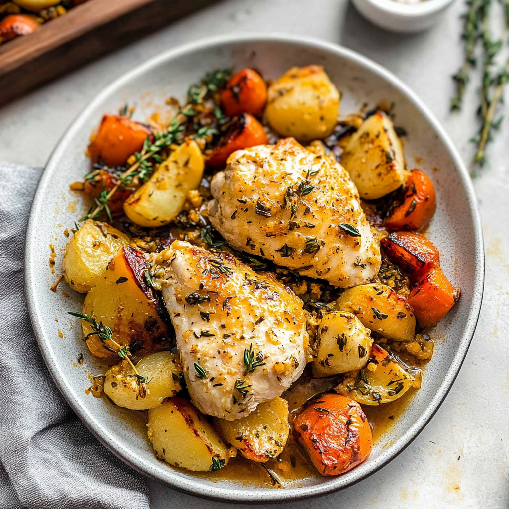 Recipe preparation for Sheet Pan Honey Mustard Chicken
