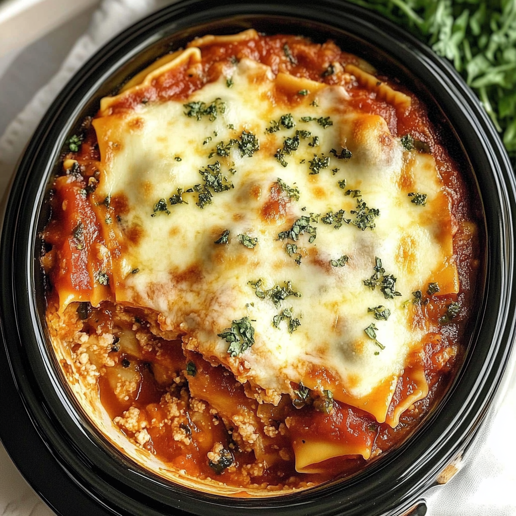 Recipe preparation for Crockpot Ravioli Lasagna