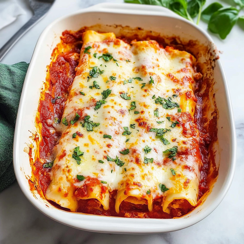 Recipe preparation for Manicotti