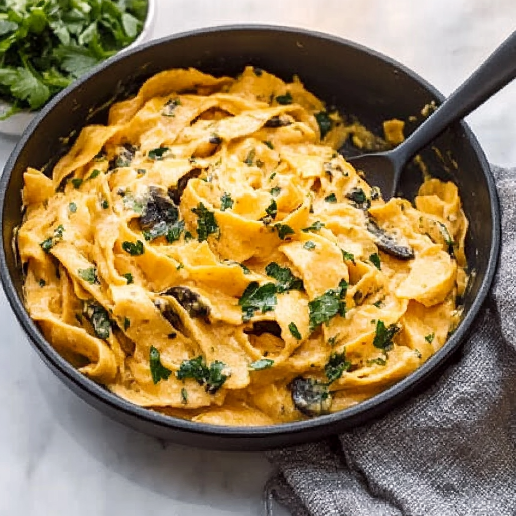 Recipe preparation for Pumpkin Alfredo