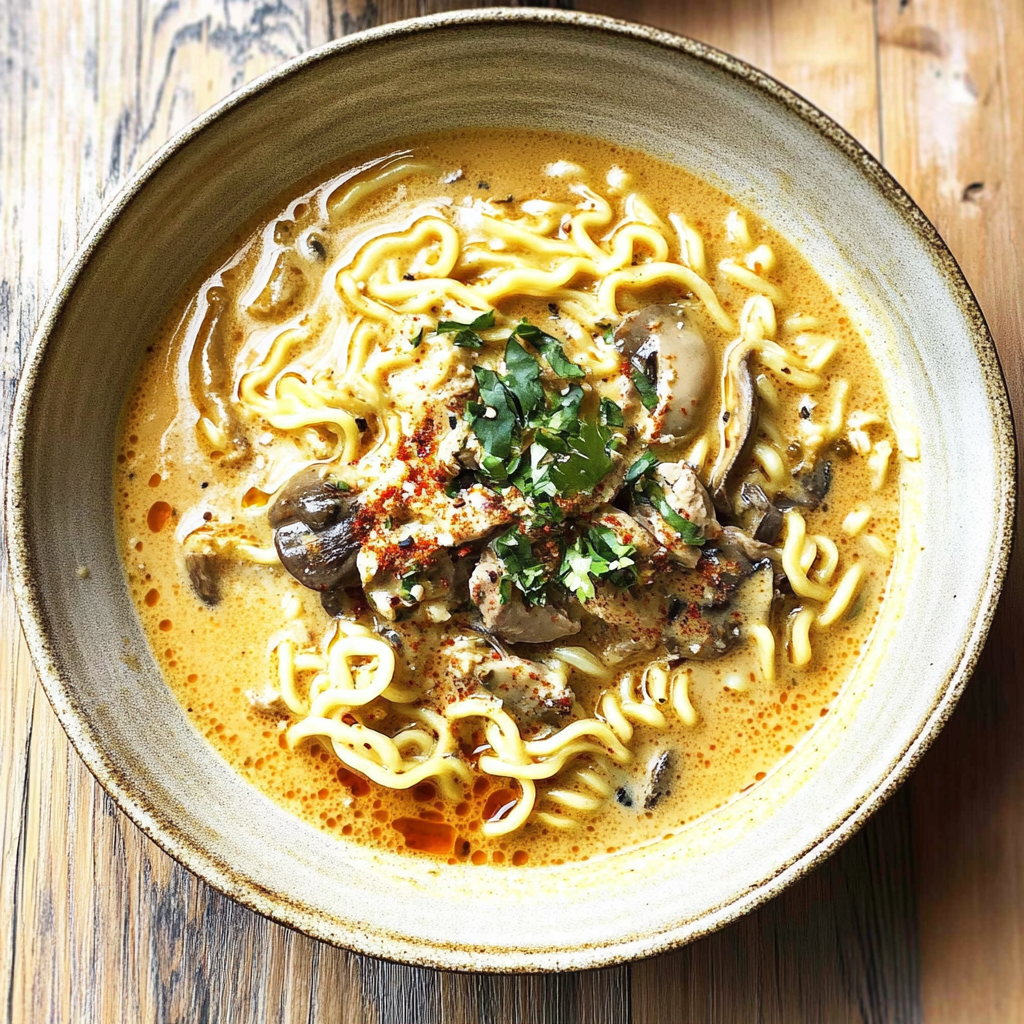 Recipe preparation for Spicy Coconut Curry Ramen