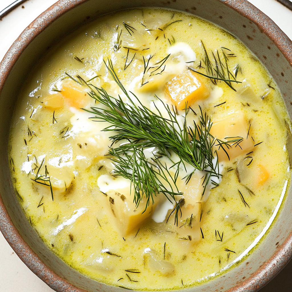 Recipe preparation for Polish Dill Soup