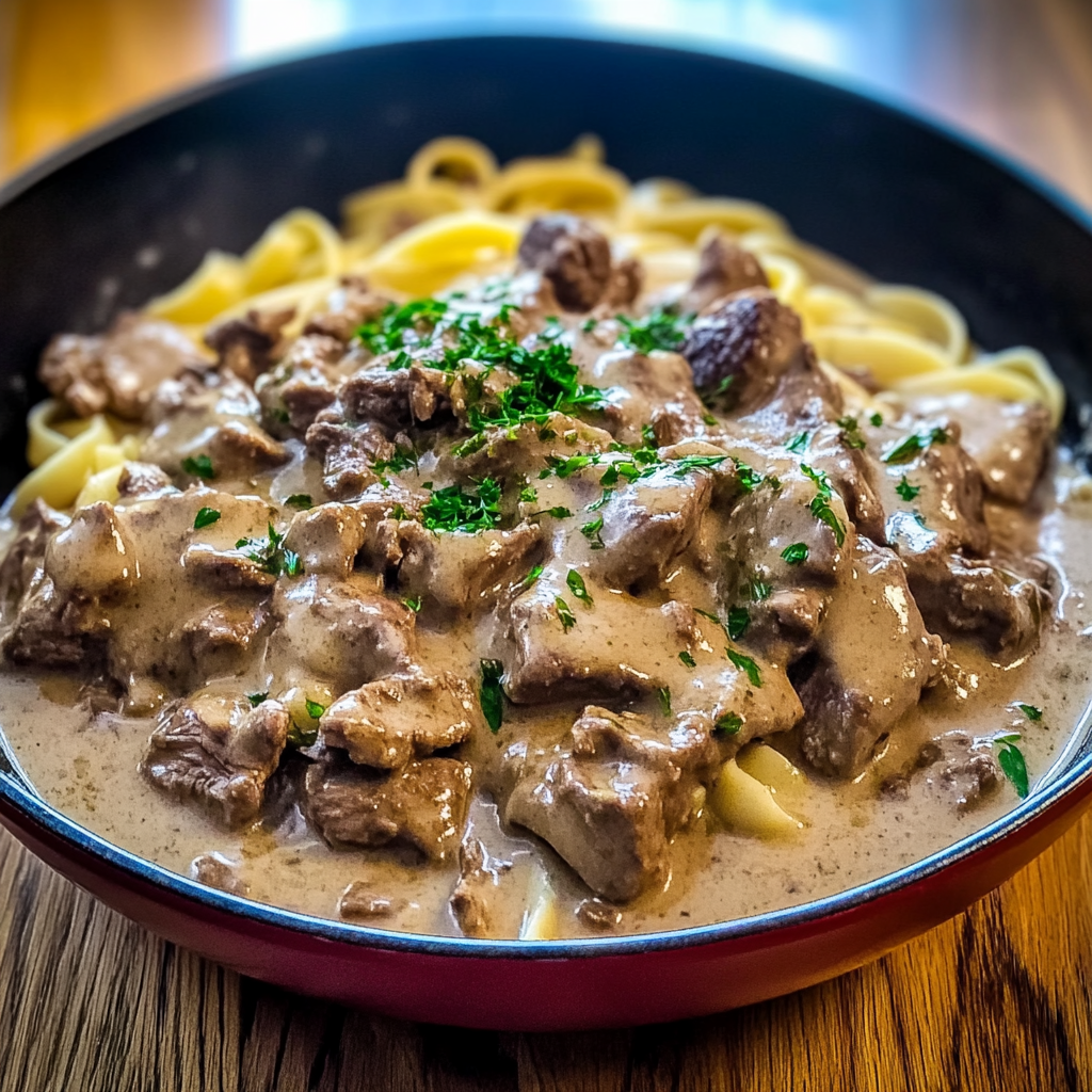 Recipe preparation for Beef Stroganoff Recipe
