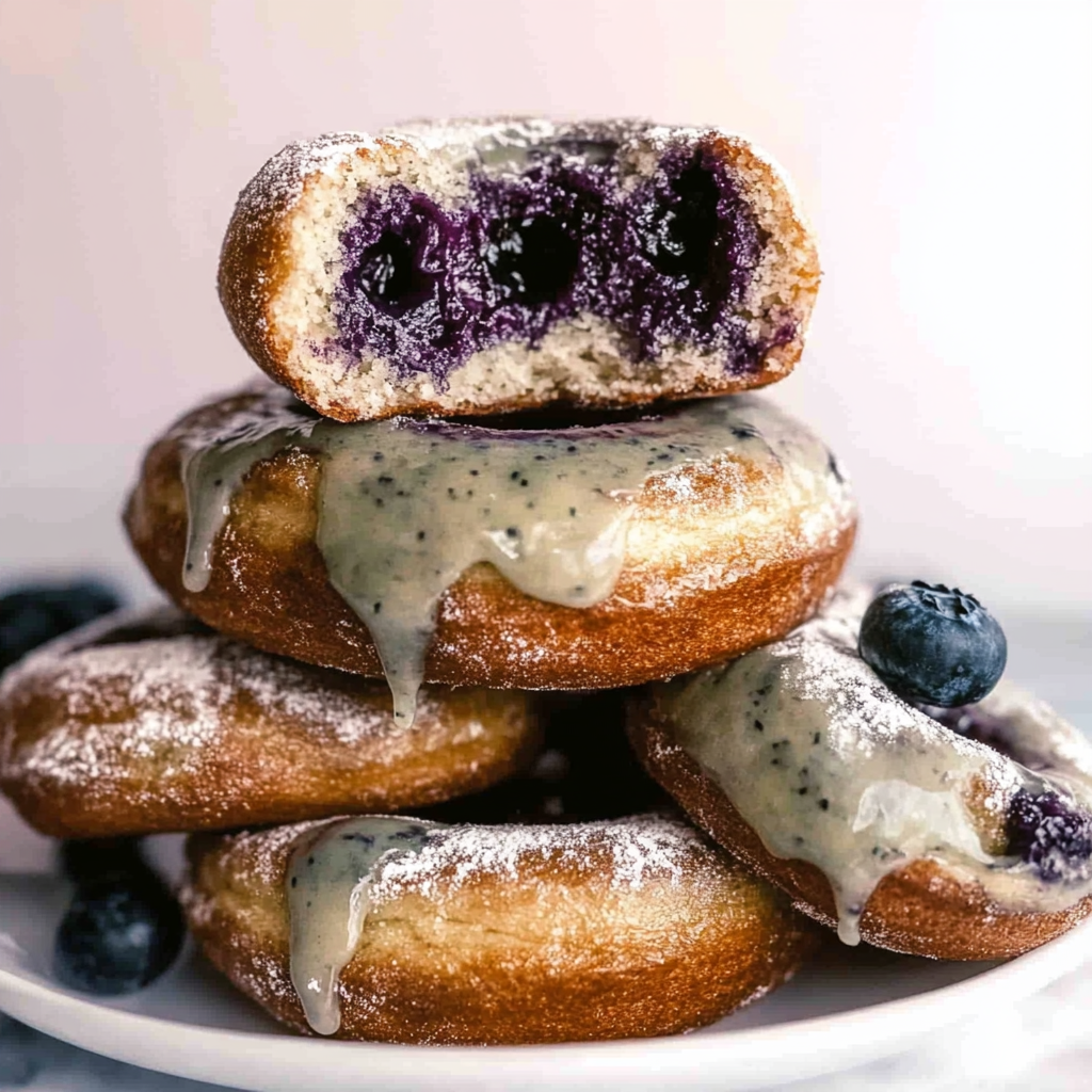 Recipe preparation for Blueberry Cake Donuts