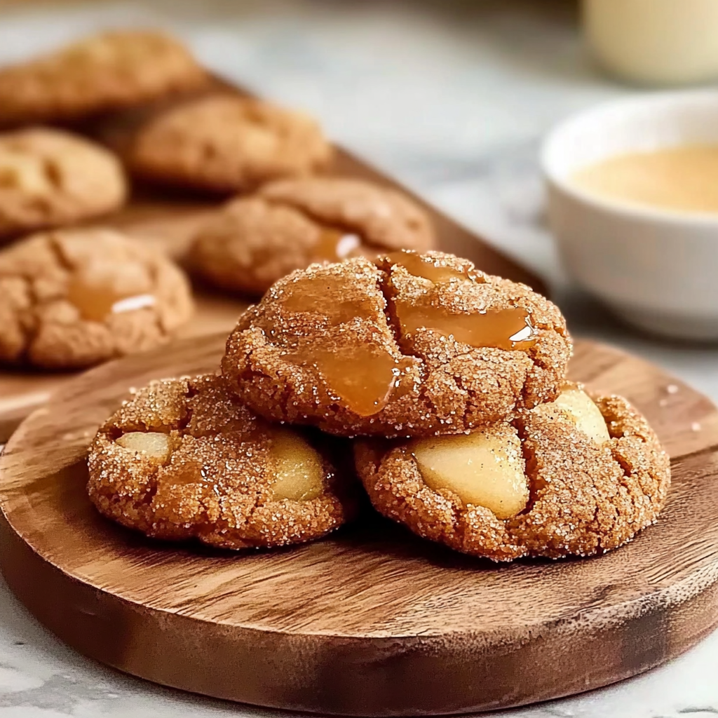 Recipe preparation for Sweet Caramel Apple Snickerdoodle Cookies