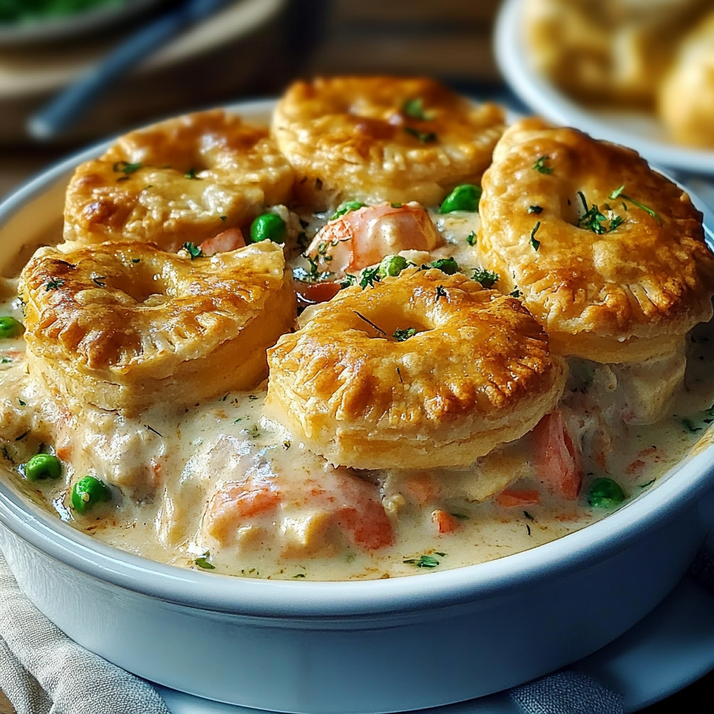 Recipe preparation for Cheddar Bay Seafood Pie
