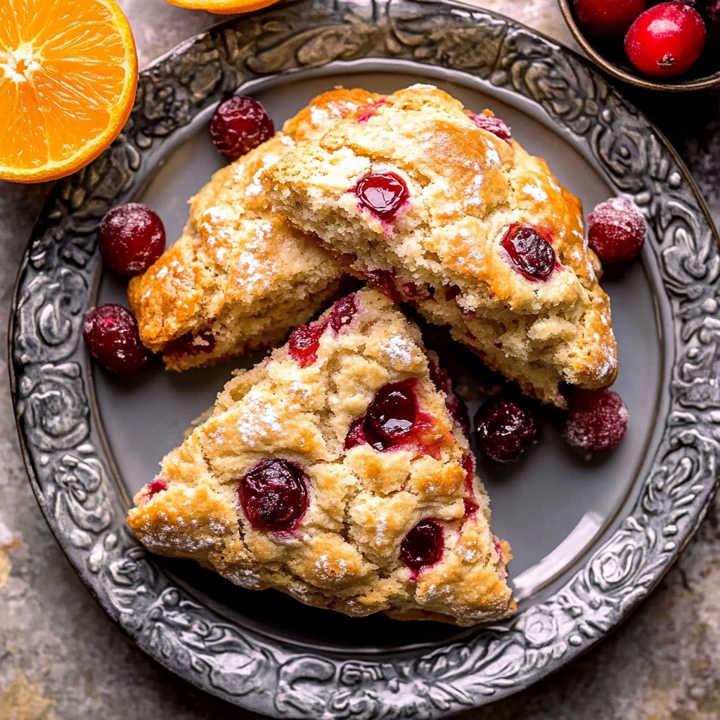 Recipe preparation for Cranberry Orange Scones