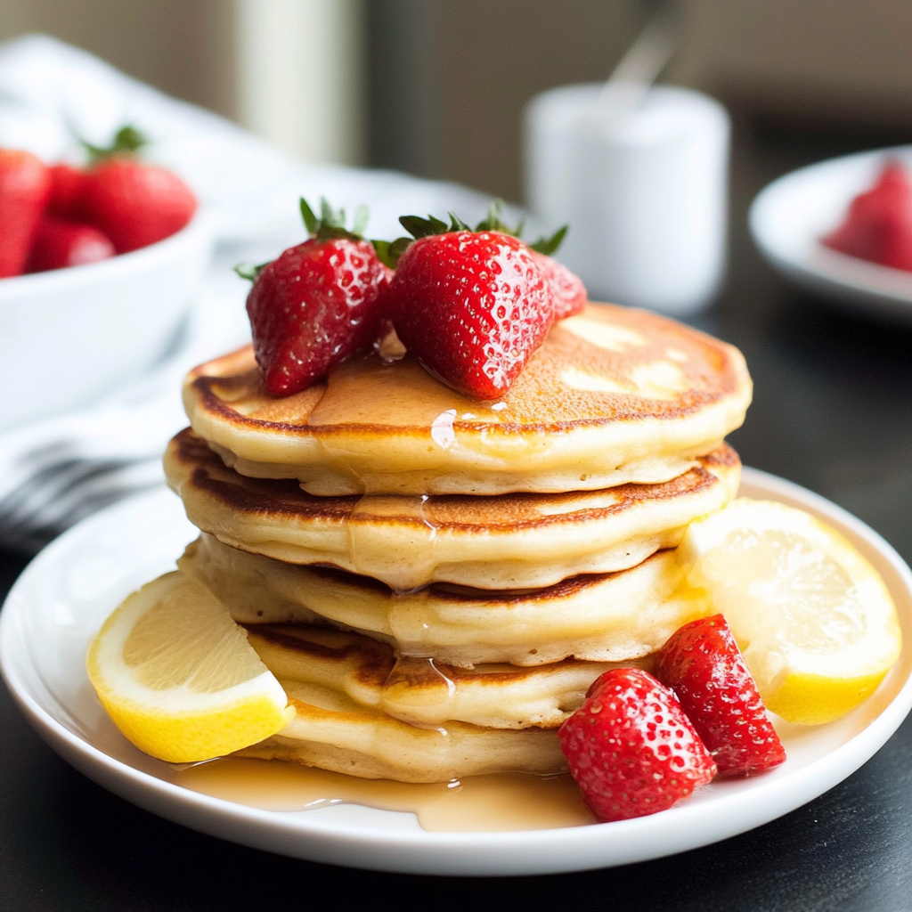 Recipe preparation for Lemon Greek yogurt pancakes