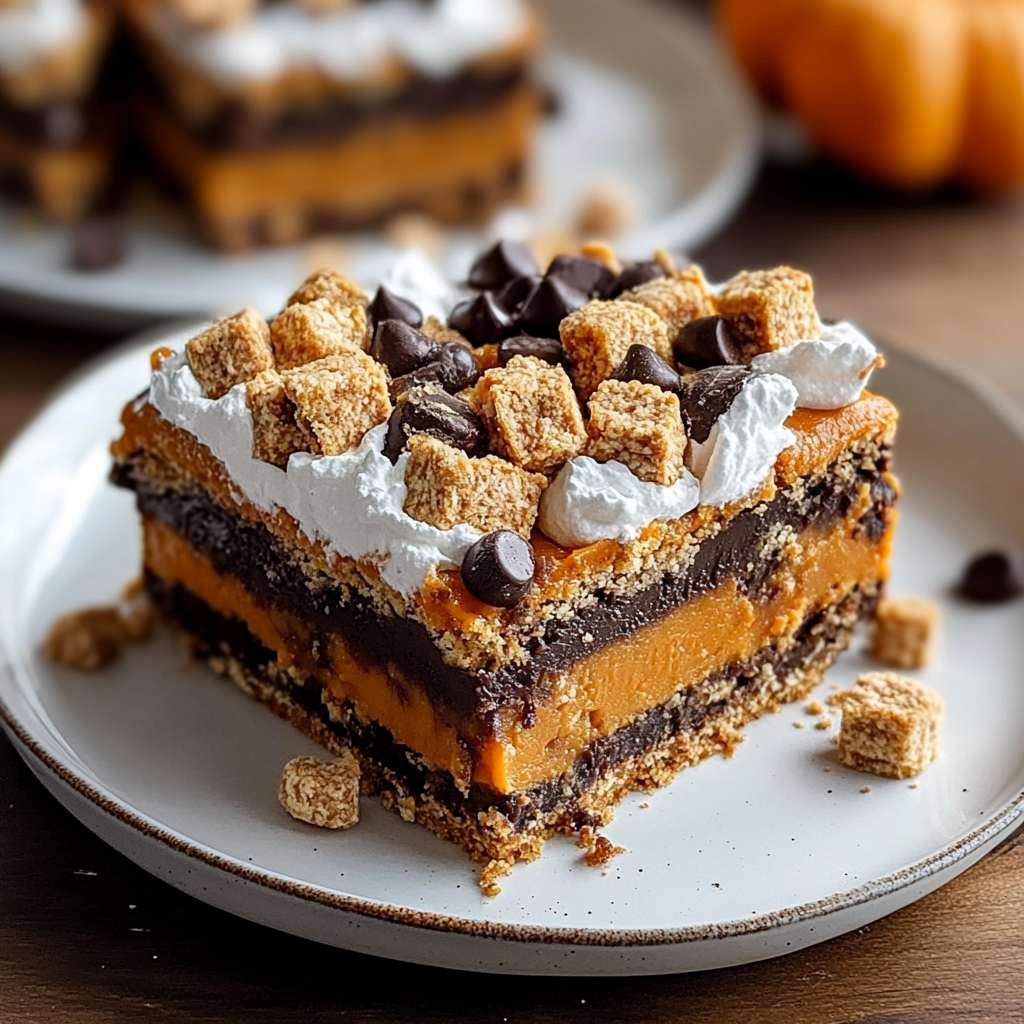 Recipe preparation for Pumpkin S’mores Bars