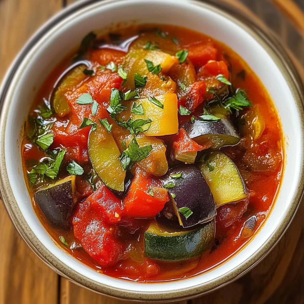 Recipe preparation for Rustic Mediterranean Vegetable Ratatouille Soup
