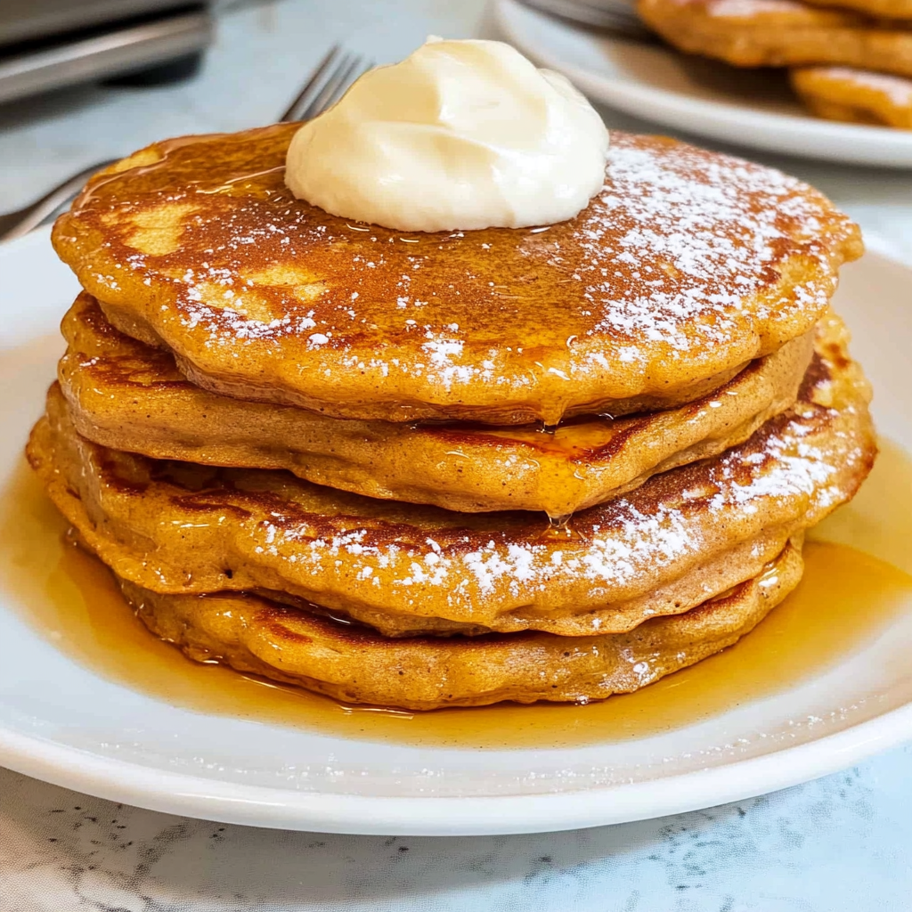 Recipe preparation for Pumpkin Pancakes