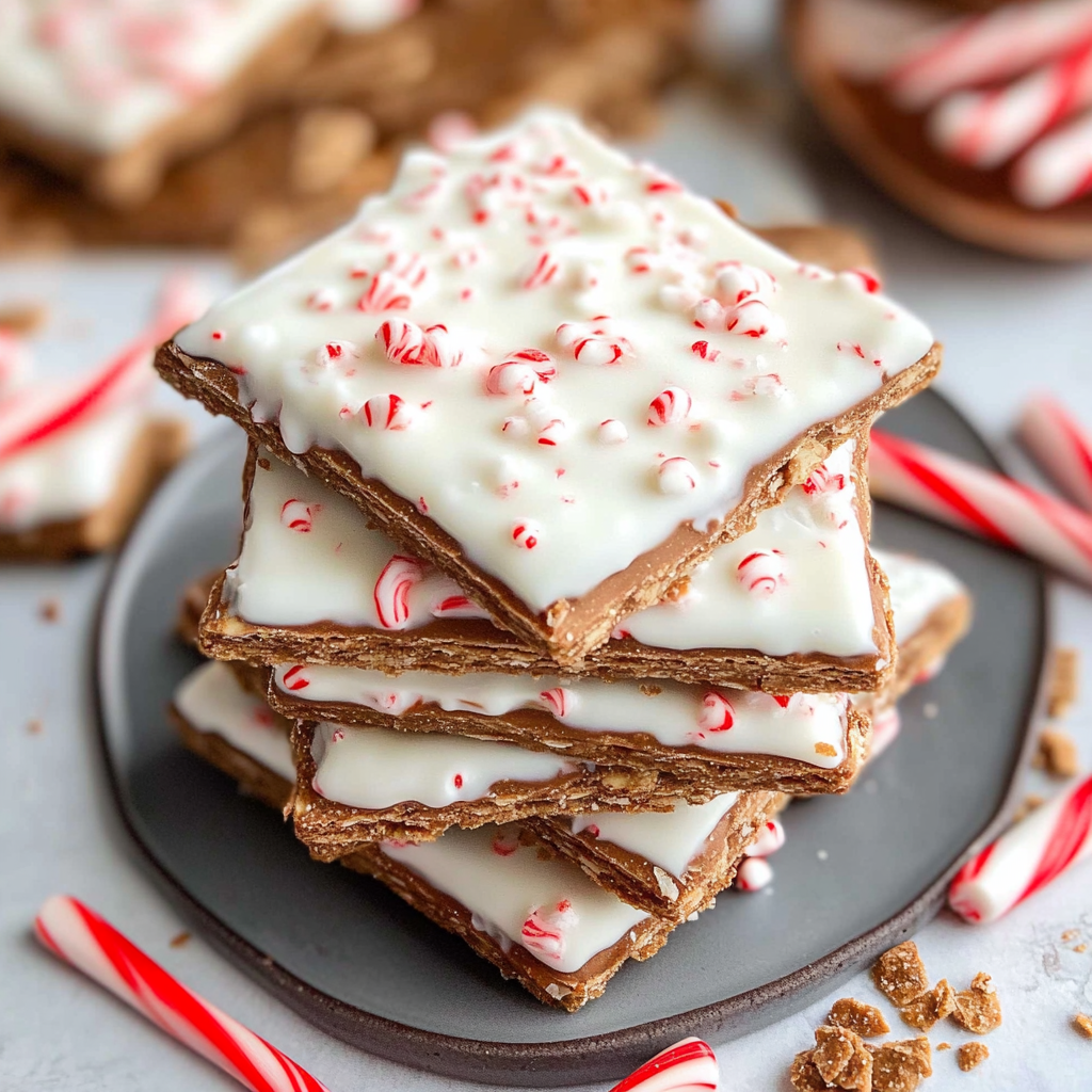 Recipe preparation for Peppermint Bark Graham Crackers