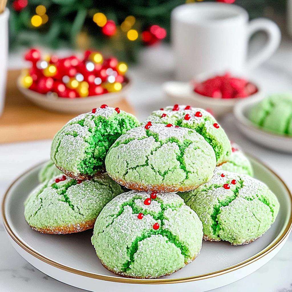 Recipe preparation for Grinch Cookies