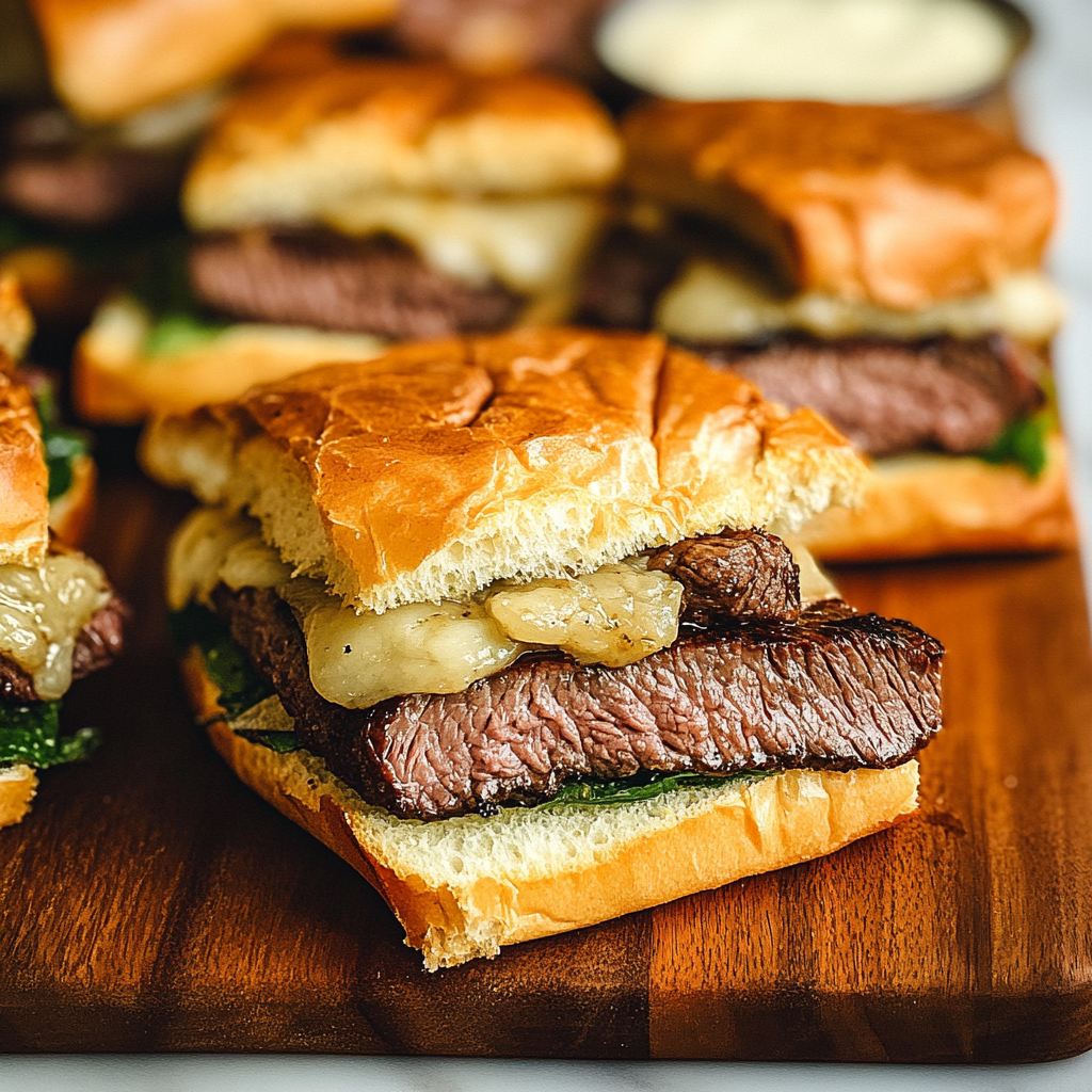 Recipe preparation for Cowboy Butter Steak Sliders