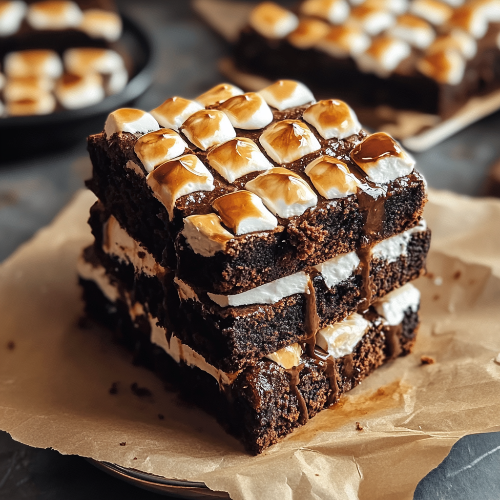 Recipe preparation for S’mores Brownies